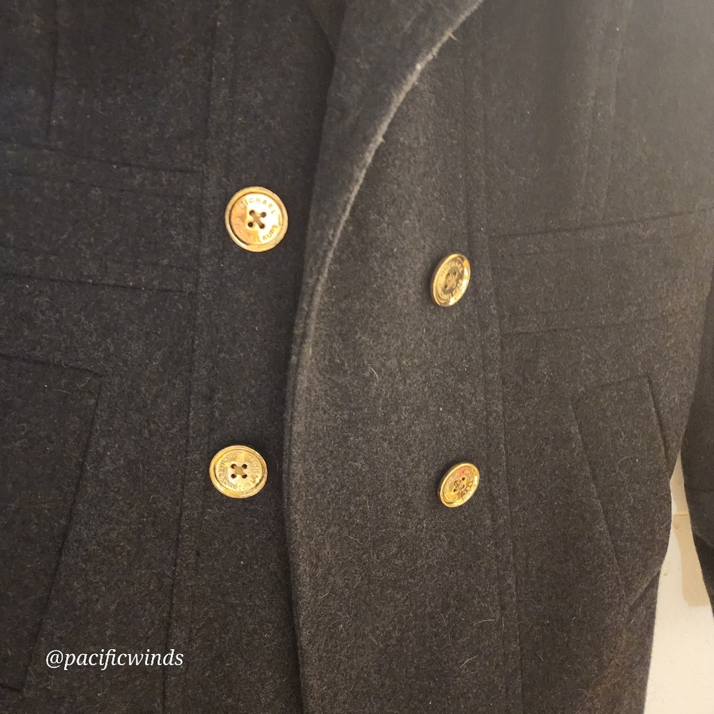 MICHAEL KORS NAVY BLUE WOOL PEA COAT LIKE NEW! SMALL - Picture 4 of 15